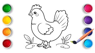 Cute Chicken Coloring Pages  |🐥🌈  NEW Creative Fun for Kids