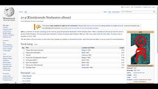 One Minute Wiki - Day 12: 2x4, Einsturzende Neubauten album