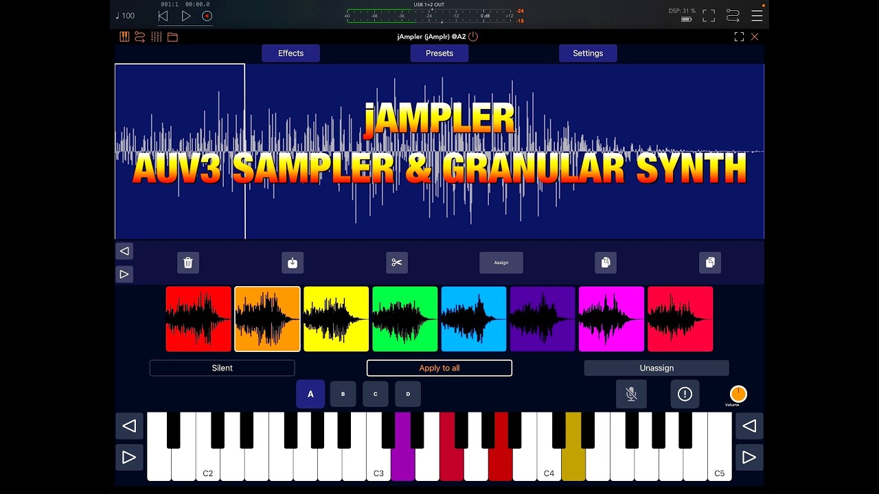 jAmpler — сэмплер AUv3 и гранулярный синтезатор — появился новый сэмплер — пошаговое руководство ...
