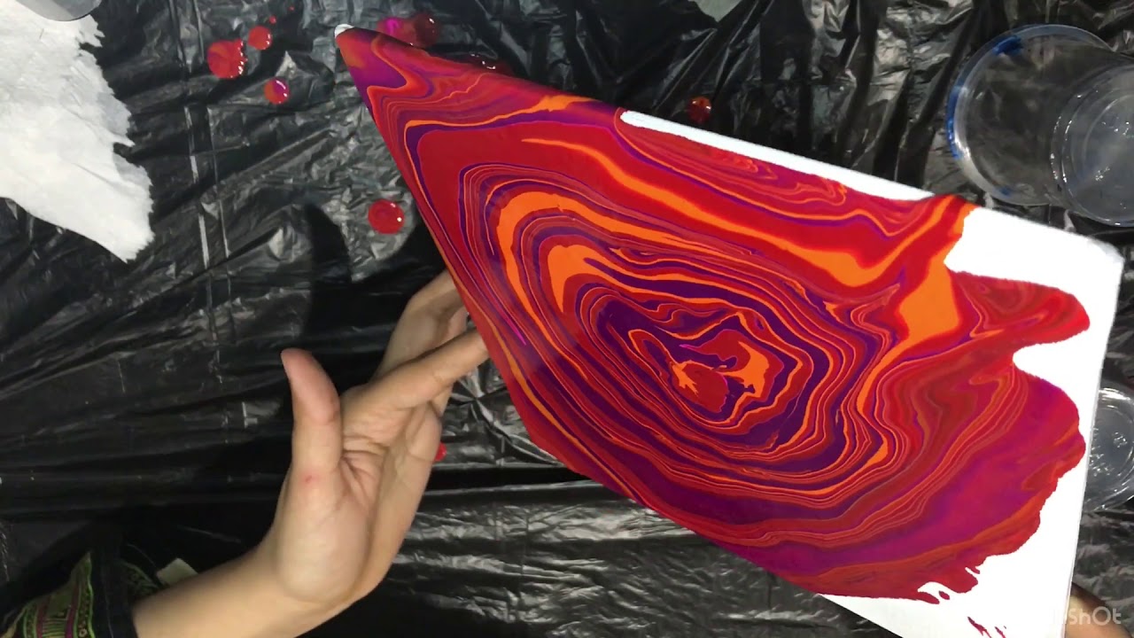 Camlin fluid art | sunset series | art therapy | satisfying art