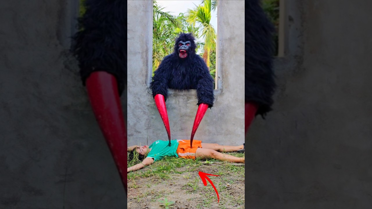 Gorilla Monster Attacks Young Girl