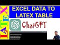 Excel Data to LaTeX Table using ChatGPT