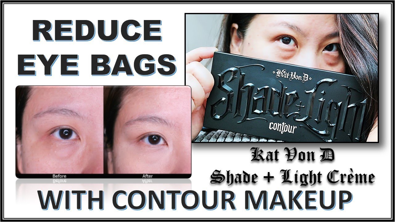 How To Remove Eye Bags with Contour Makeup (Kat Von D Shade + Light Creme Contour Palette) - YouTube
