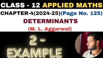 2 Example solution l Chapter 4 l DETERMINANTS l Class 12th Applied Maths l M L Aggarwal 2024-25