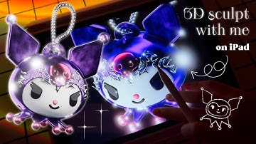 Sculpting Kuromi on iPad ✦ Cute 3D Keyring | nomad sculpt, digital art process + lofi beats