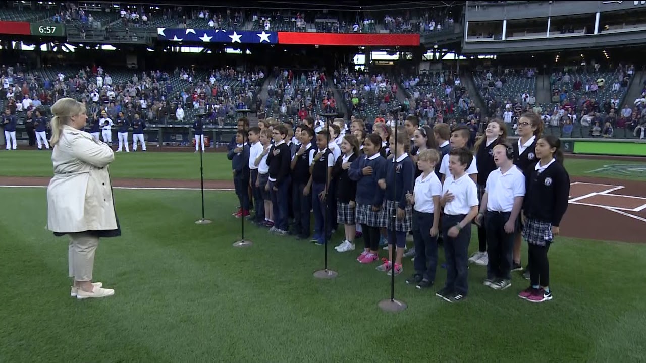OLG Chorus sings National Anthem at Mariners Game on June 3 2019 YouTube