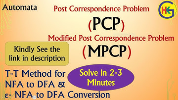 Post Correspondence Problem(PCP) |Modified Post Correspondence Problem(MPCP)