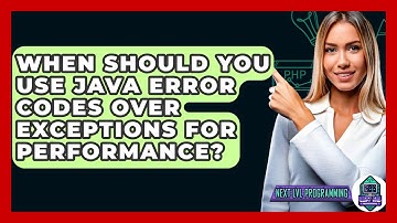 When Should You Use Java Error Codes Over Exceptions For Performance? - Next LVL Programming