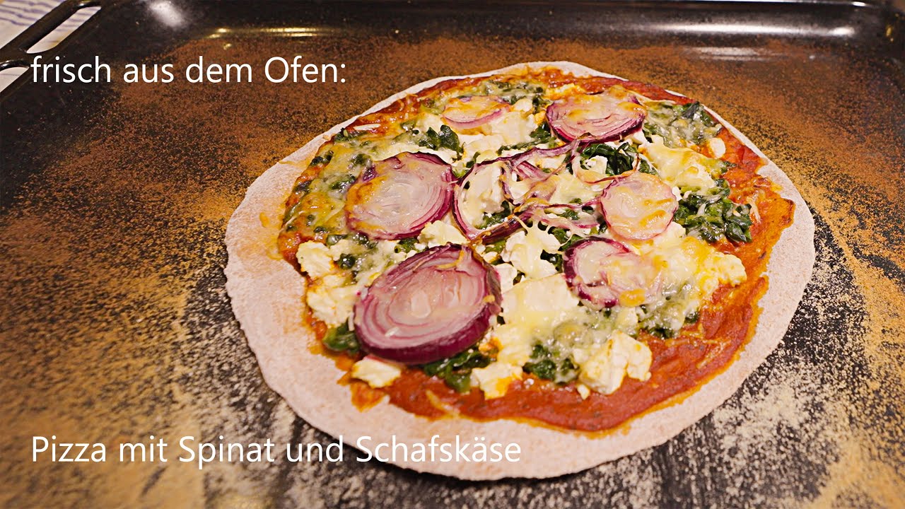 Pizza mit Spinat und Schafskäse - YouTube Pizza mit Spinat und Schafskäse - YouTube