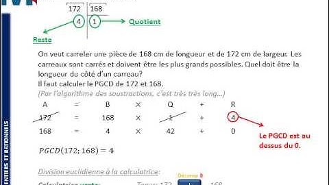 3ème - NOMBRES ENTIERS ET RATIONNELS - Algorithme d
