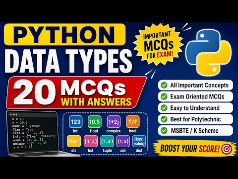 🔥 Top 20 Python Data Types MCQs with Answers | Python Exam & Interview Questions | Learn With SRP ⭐