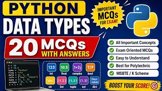 🔥 Top 20 Python Data Types MCQs with Answers | Python Exam & Interview Questions | Learn With SRP ⭐
