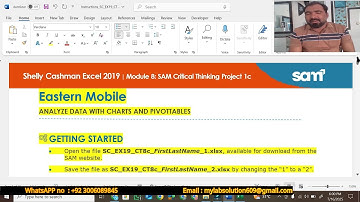 Shelly Cashman Excel 2019 | Module 8: SAM Critical Thinking Project 1c | Eastern Mobile