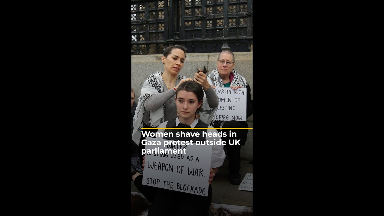 Women in England shave their heads in solidarity with Palestinians