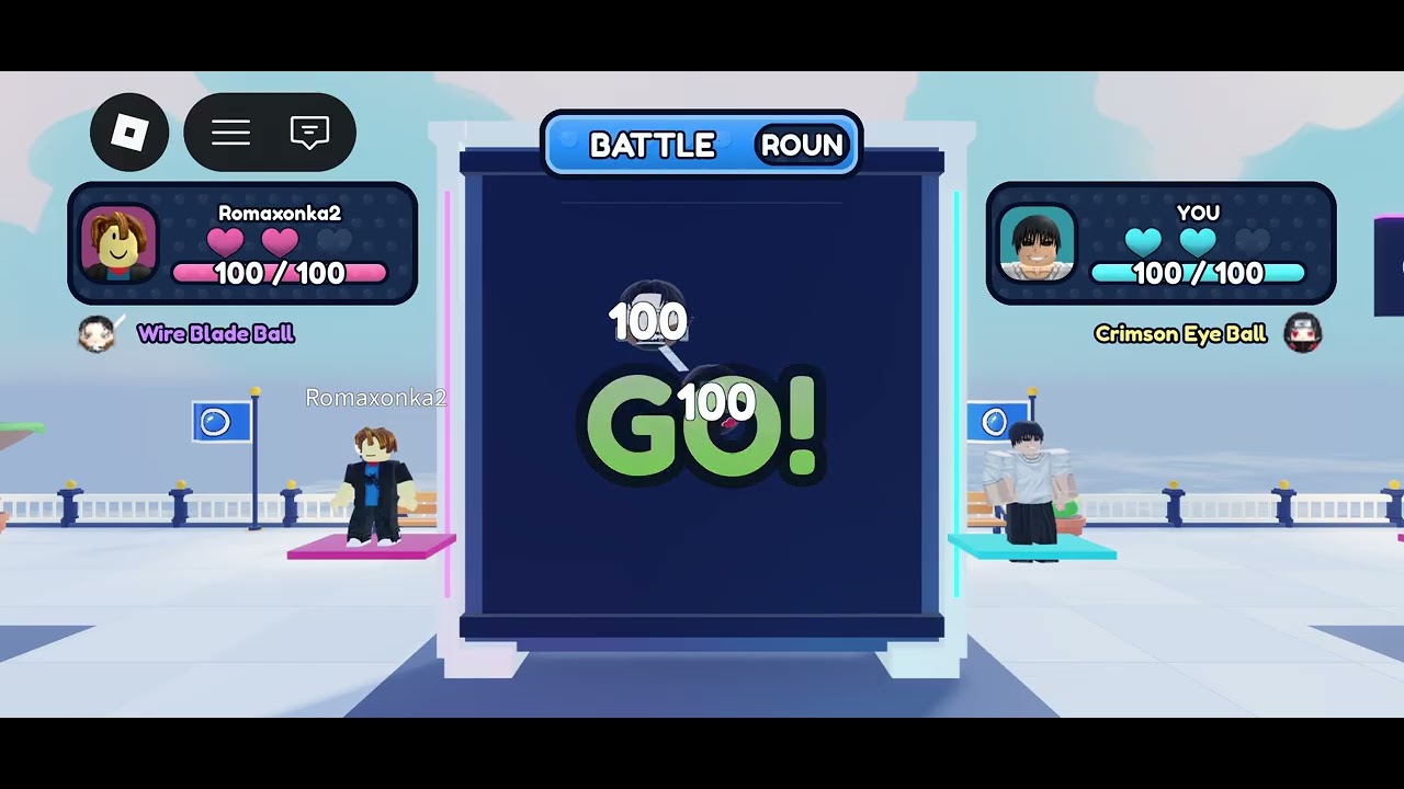 Mobile lobby and 1v1 gameplay in Anime Ball Battles