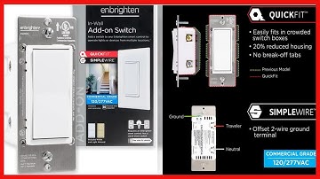 Enbrighten Add-On Switch QuickFit and SimpleWire, In-Wall Rocker Paddle, Z-Wave ZigBee Wireless