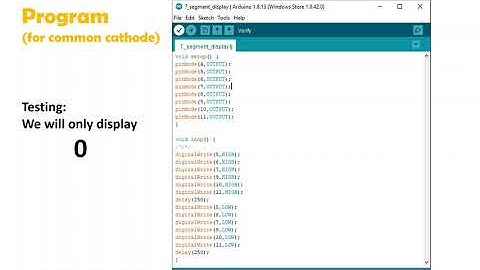 Seven segment display control using Arduino