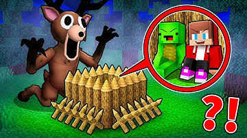 JJ and Mikey Build The SMALLEST BASE in Minecraft - Maizen (99 Nights In The Forest)