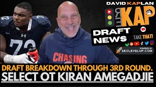 REKAP: 🏈 Chicago Bears draft breakdown through 3rd Round. Select OT Kiran Amegadjie