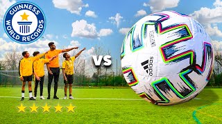 WORLD'S BIGGEST FOOTBALL vs. WORLD'S BEST KIDS FOOTBALLERS - Soccer Match