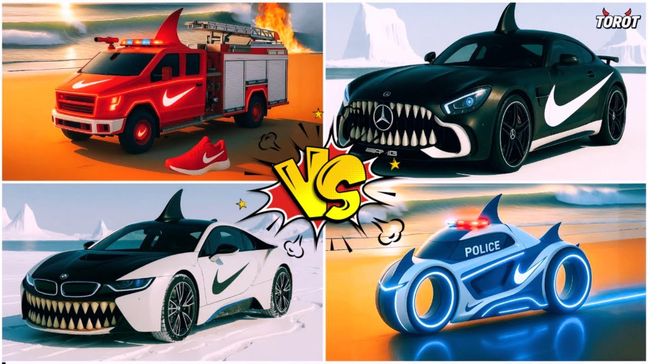 Brainrot Fire Track 🆚 Brainrot Mercedes 🆚 Brainrot BMW 🆚 Brainrot Police Bike 🎶 Tiles Hop