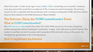 Why Your JavaScript Code Works in HTML but Not in External Files: A Simple Fix