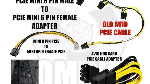 AVID HDX PCIE POWER CORD ADAPTER 2019+ MAC PRO MINI 8 PIN (M) TO MINI 6 PIN (F) CONVERTS OLD WIRING