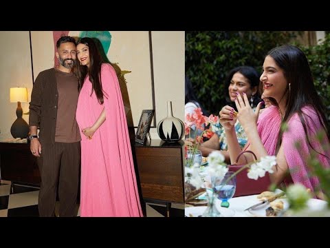 Pregnant Sonam Kapoor looking so pretty with Anand in her baby shower in London