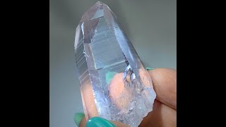 Lemurian point from Columbia with glass-like clarity, pretty ascension lines, and rainbows