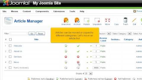 Joomla - CMS - Manage Articles