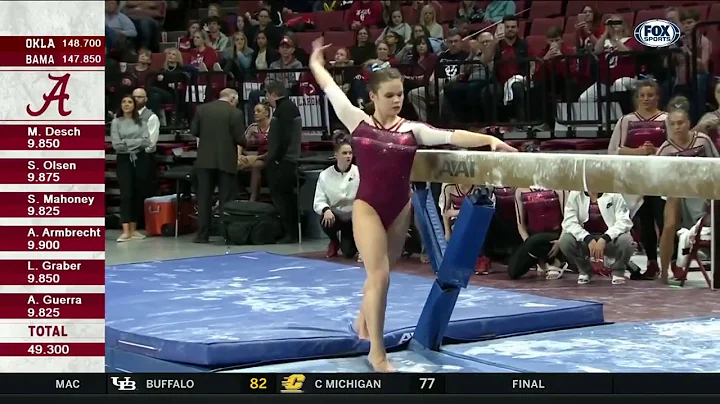 Ashley Hiller (Oklahoma) - Beam (Exhibition 9.800) - 2019 vs Alabama (Senior Night)