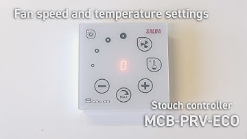 Fan speed and temperature settings (Stouch MCB-PRV-ECO quick instructions)