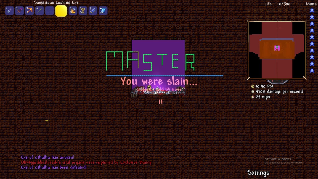 One Tick Eye And Queen Bee Terraria Master 1.4.0.3 YouTube