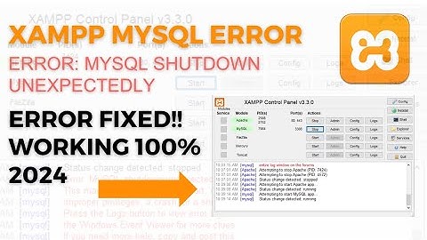 Xampp Error:MySQL Shutdown Unexpectedly | Fixed | Tamil