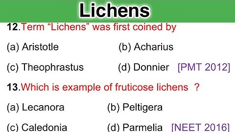 Lichens MCQ - Botany mcq -Plant kingdom mcq -Microbiology mcq