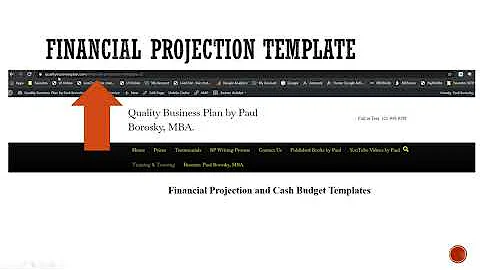 How to use a Financial Projection Template in Excel for a Business Plan by Paul Borosky, MBA.