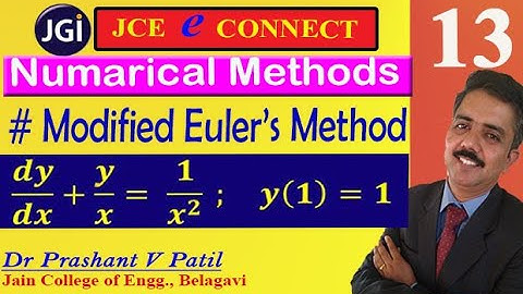 Numerical Solution of dy/dx+y/x=1/x^2 || Modified Euler