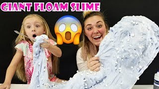 GIANT FLUFFY FLOAM SLIME! Making Slime With my Babysitter! UNICORN HOT CHOCOLATE??! screenshot 4