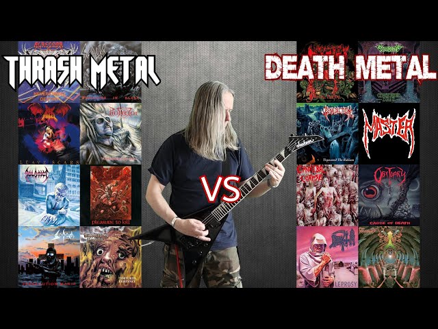 Thrash Metal VS Death Metal ( Old School Guitar Riffs Battle) class=