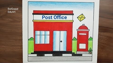 Post office drawing|post box drawing|letter box drawing easy|post office day drawing|post daydrawing