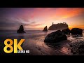 8K Spectacular Sunset Nature Scenery at Ruby Beach - Relaxation Video + Nature Sounds - Episode #1