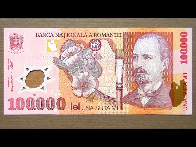 100 000 Romanian Lei Banknote Hundred Thousand Lei Romania 01 Obverse Reverse Youtube