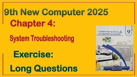 9Th Class Computer New Book 2025 || Chapter 4,Exercise Solution || Punjab Board 9th new computer
