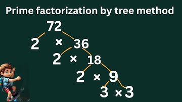 Prime factor tree of 72| prime factorization by tree method| maths climber
