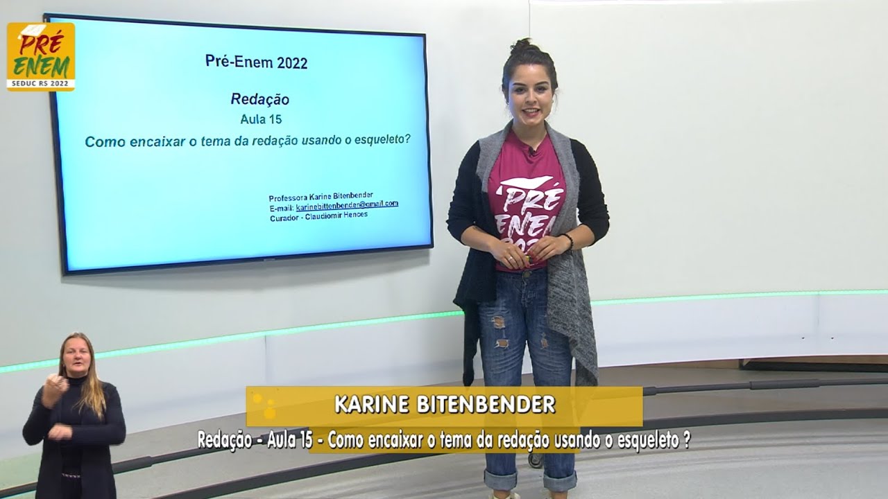 Pré-Enem 2022 - Redação Aula 15 - Como encaixar o tema da redação usando o  esqueleto? 