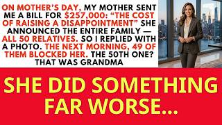 My Mother Sent Me A $257K Bill Labeled COST OF RAISING A FAILURE—Grandma's Response Was Far Worse...