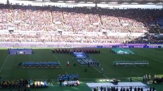 Rugby, rbs 6 nazioni 2015: l'inno di mameli cantato dallo stadio
olimpico roma durante italia-irlanda 3-26, disputata sabato 7 febbraio
2015. a cura fr...