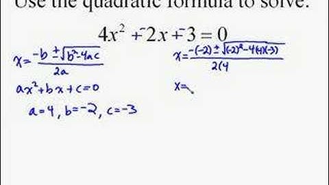 A19.13 Quadratic Formula