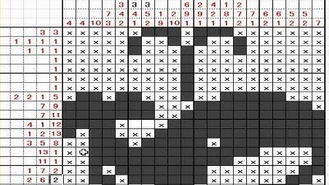 Picross（Logic puzzle）playing with Excel sheet No14