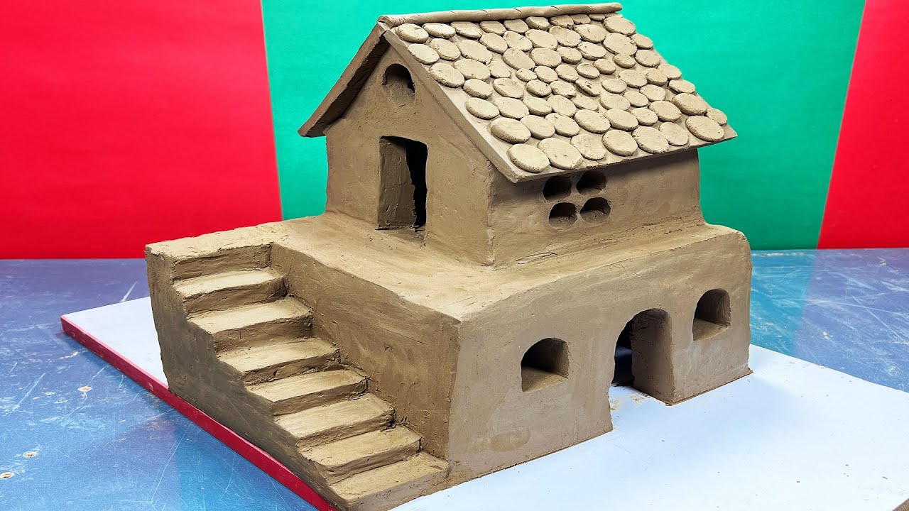 Amazing technique build DIY miniature Clay House | how to make Clay House #30